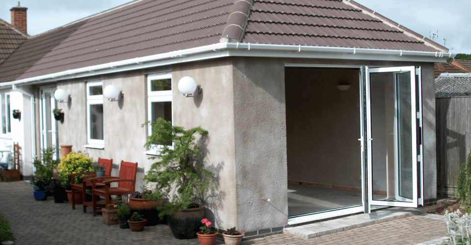 Property extension with a new roof and exterior finish